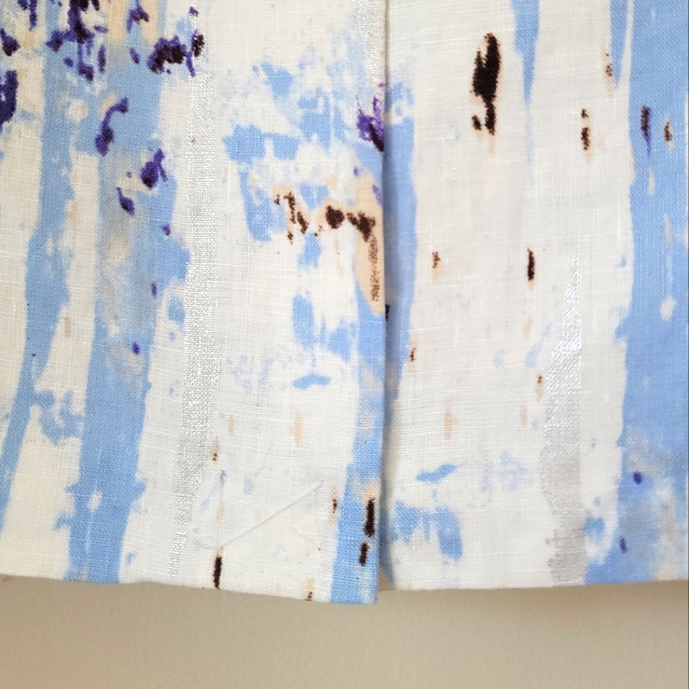 NWOT 100% Linen Kenar Midi Abstract Print Pencil Skirt, Lined, Size 6 - Picture 6 of 9